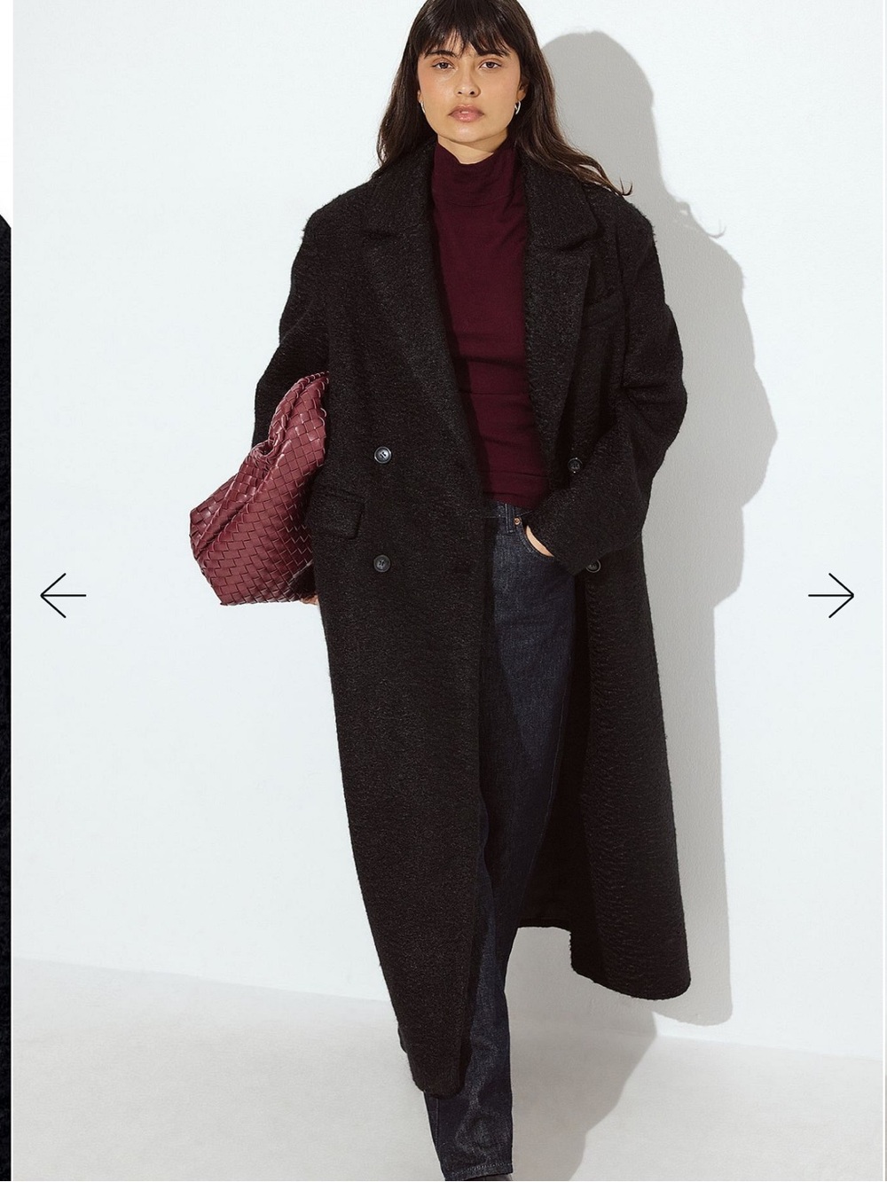 NA-KD Long Oversized Black Coat